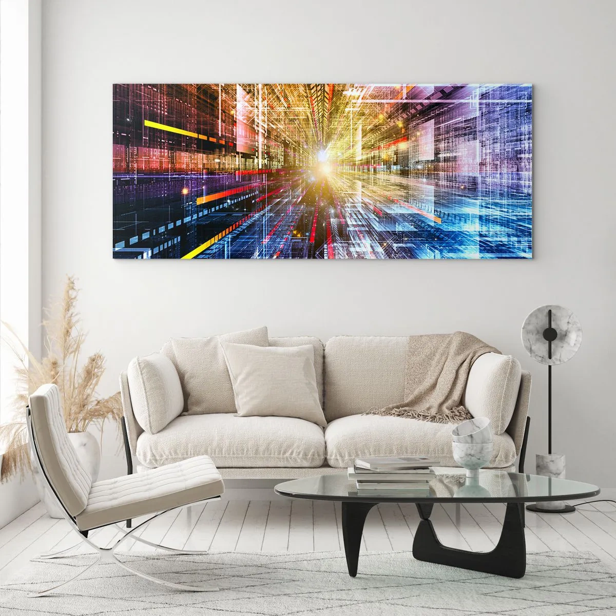 Schilderen op glas - Lichtgevende gang - 90x30 cm