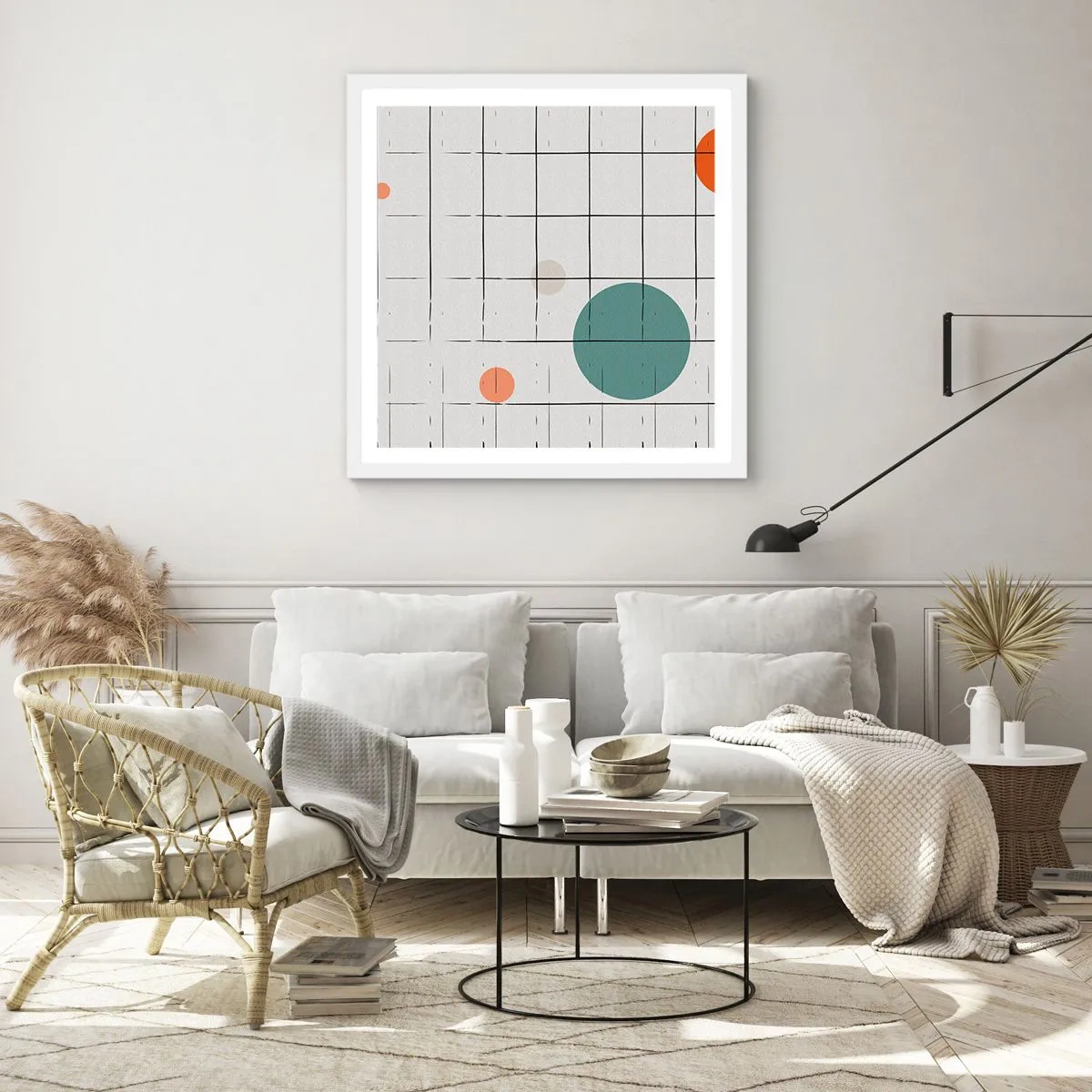 Poster in een witte lijst - Gevangen. Wij of zij? - 30x30 cm