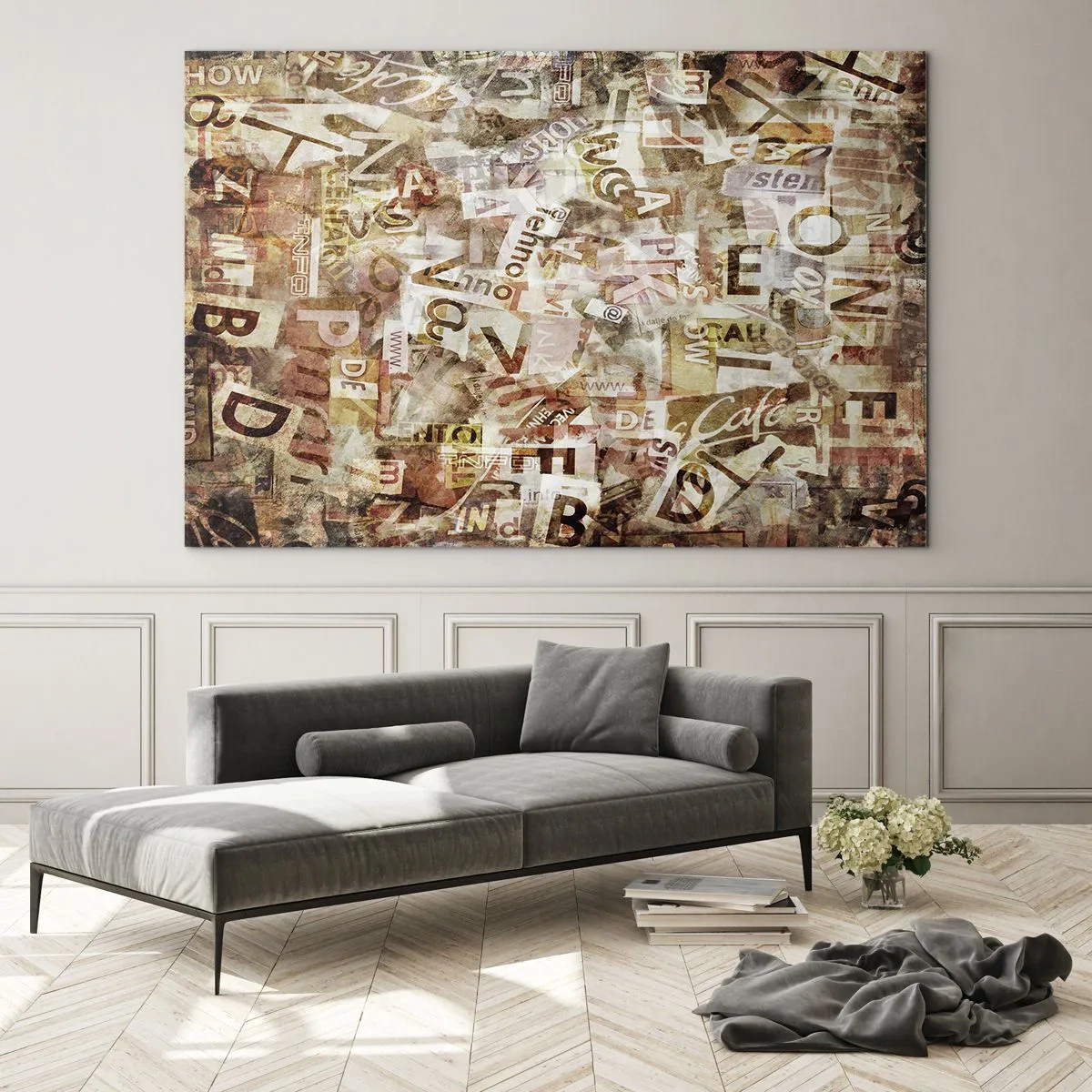 Schilderen op glas - Ik verenig het gebabbel - 120x80 cm