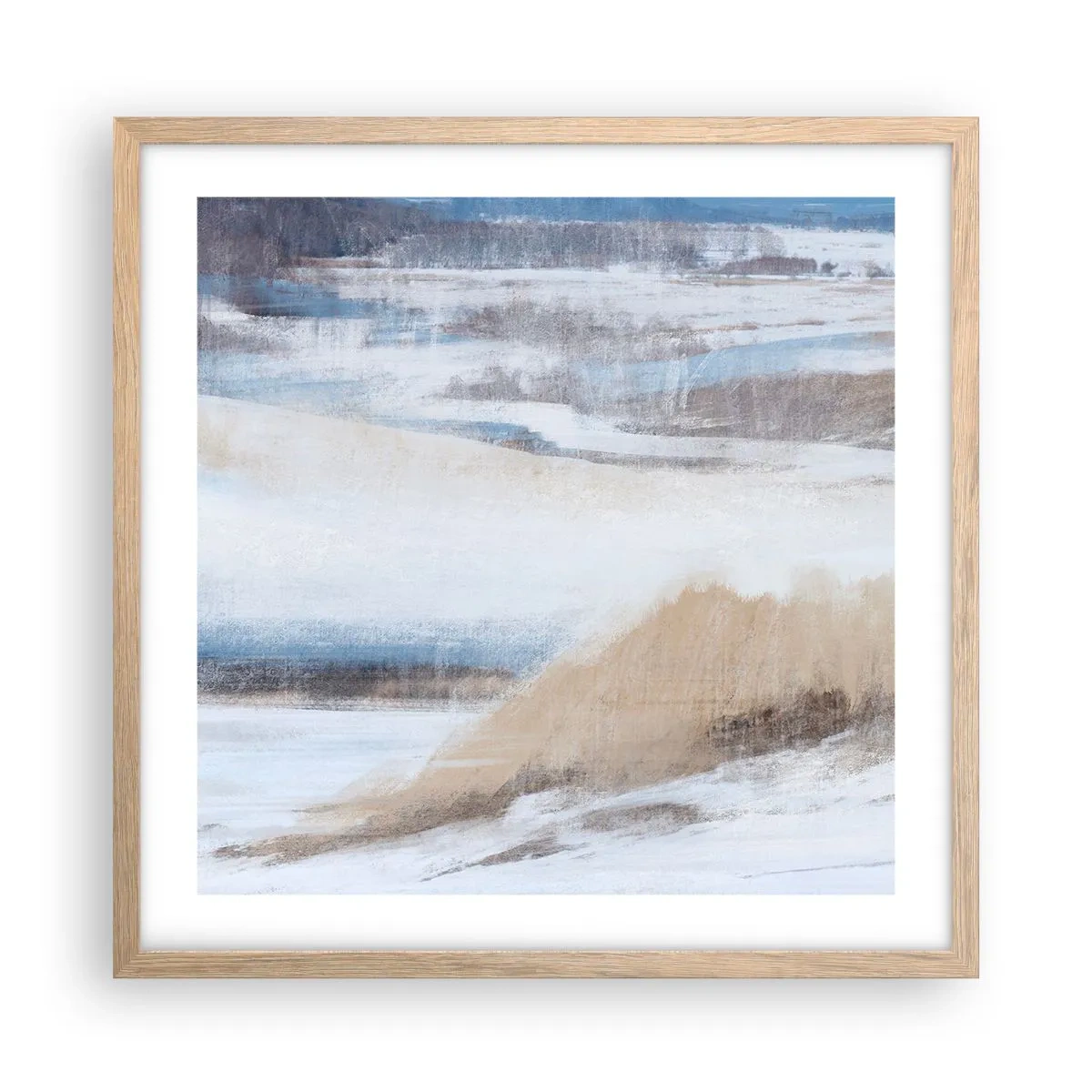 Een poster in een licht eiken lijst - Winterse compositie - 50x50 cm