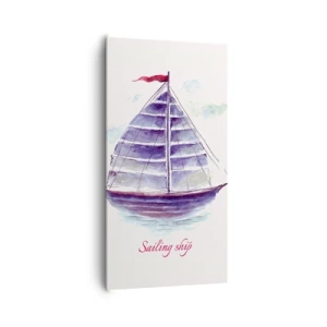 Schilderen op canvas - Volle zeilen en rustig water - 65x120 cm