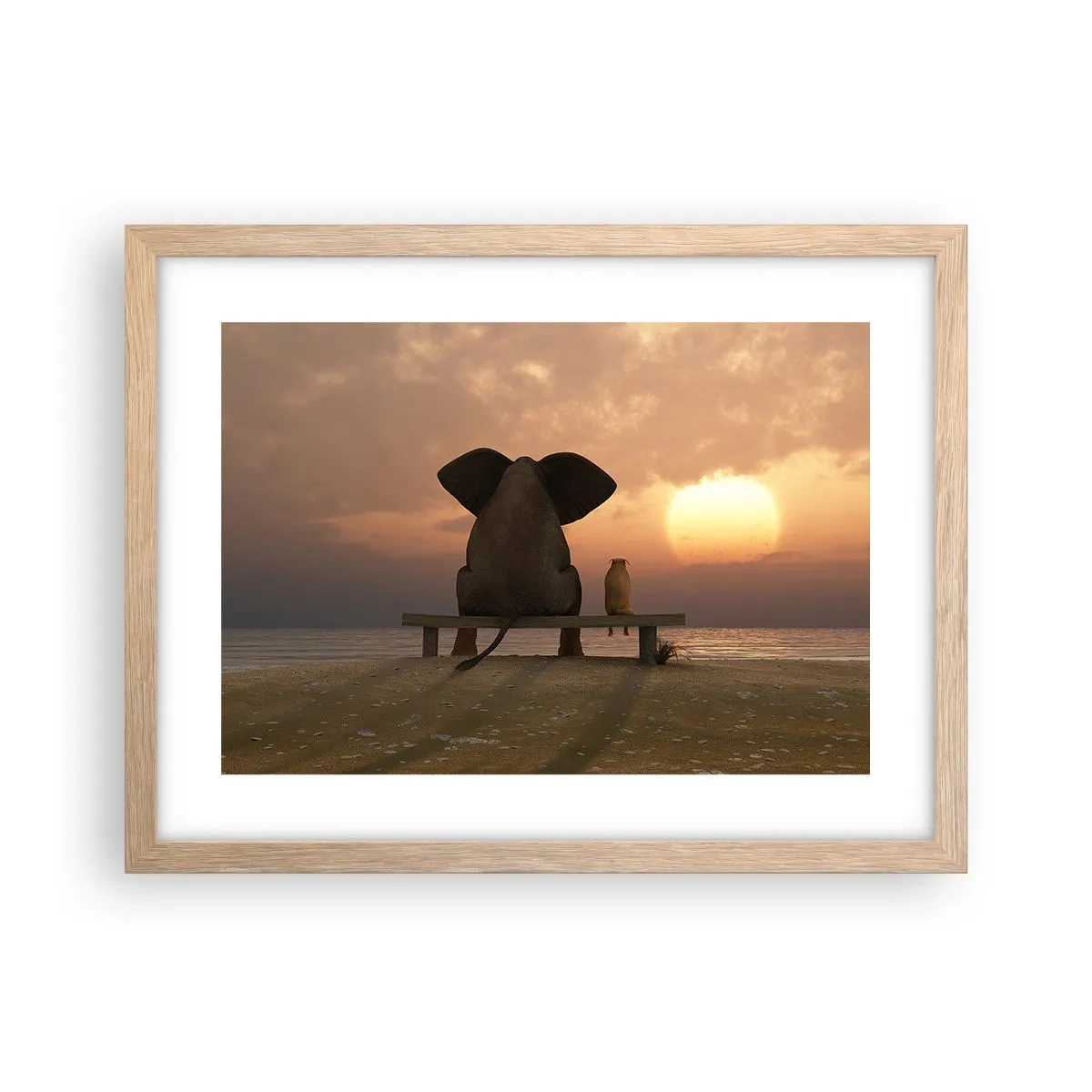 Een poster in een licht eiken lijst - Het is goed om samen stil te zijn - 40x30 cm