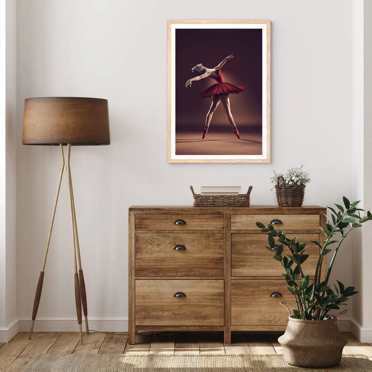 Een poster in een licht eiken lijst - Een prima ballerina - 61x91 cm