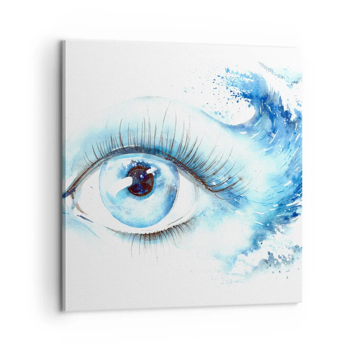Schilderen op canvas - Dompel jezelf onder in het blauw van de blik - 60x60 cm