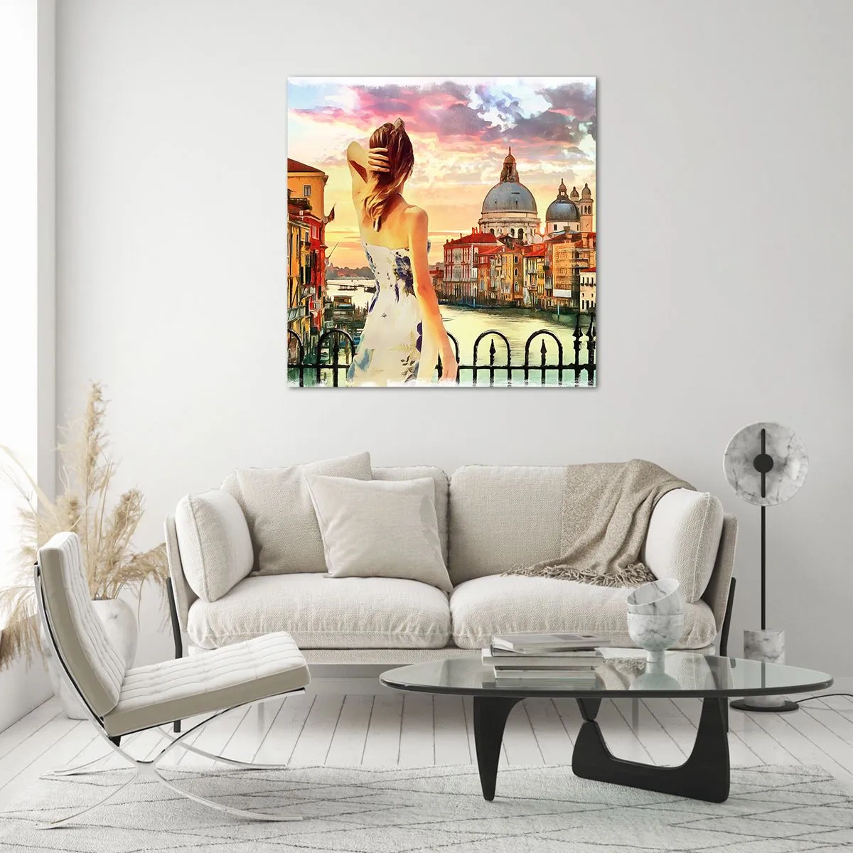 Schilderen op glas - Als een avontuur alleen in ... - 70x70 cm