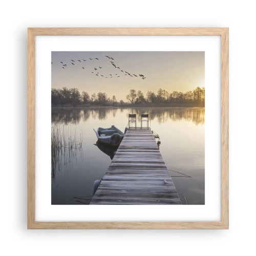 Een poster in een licht eiken lijst - Ik ben zo terug - 40x40 cm