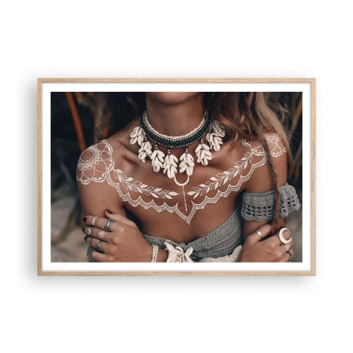 Een poster in een licht eiken lijst - Talismannen, rituelen van vrouwelijkheid - 100x70 cm