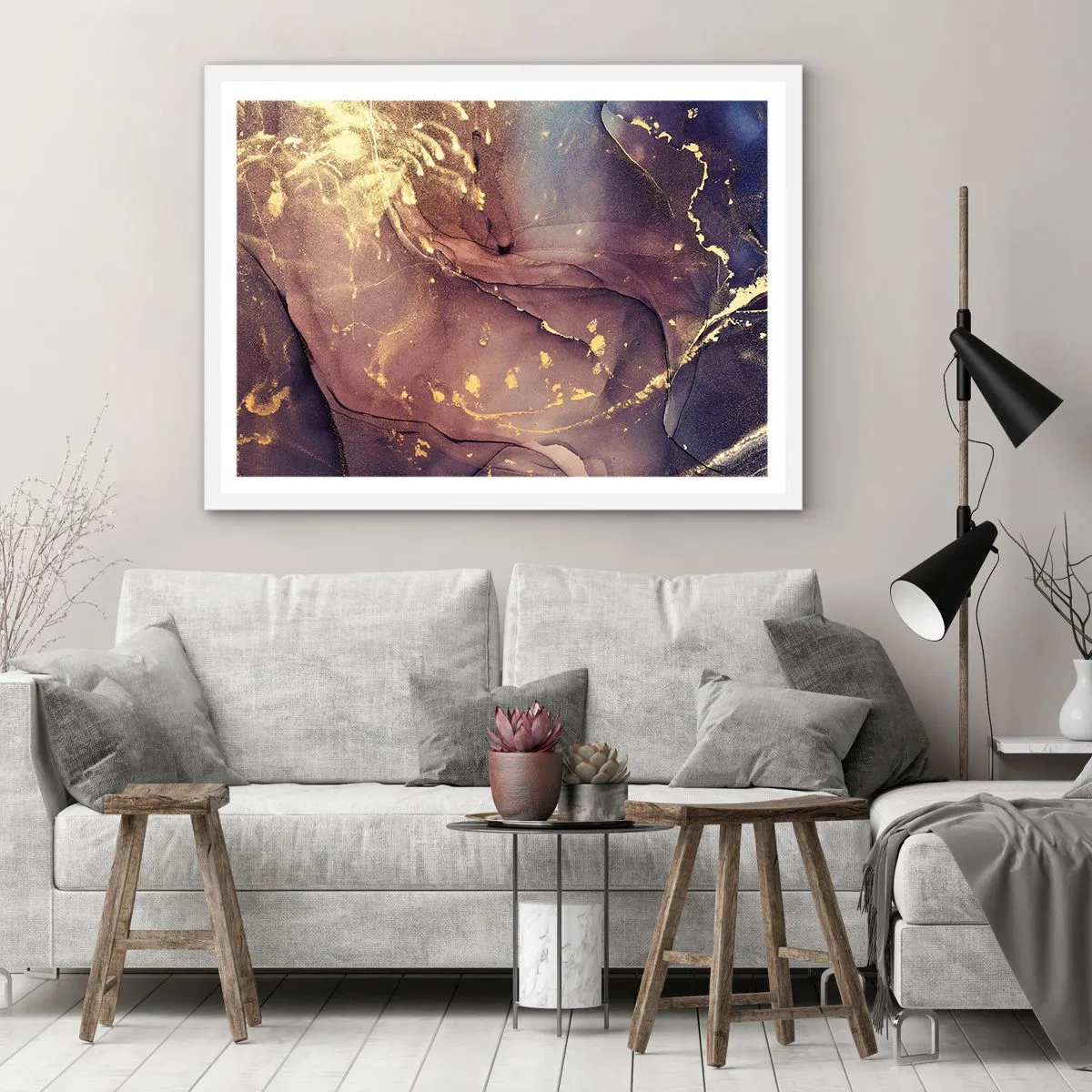 Poster in een witte lijst - Materie en geest - 70x50 cm