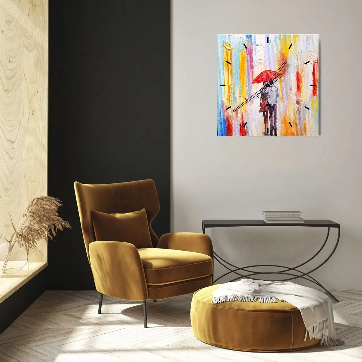 Wandklok - Klok - Laat het maar regenen - 30x30 cm