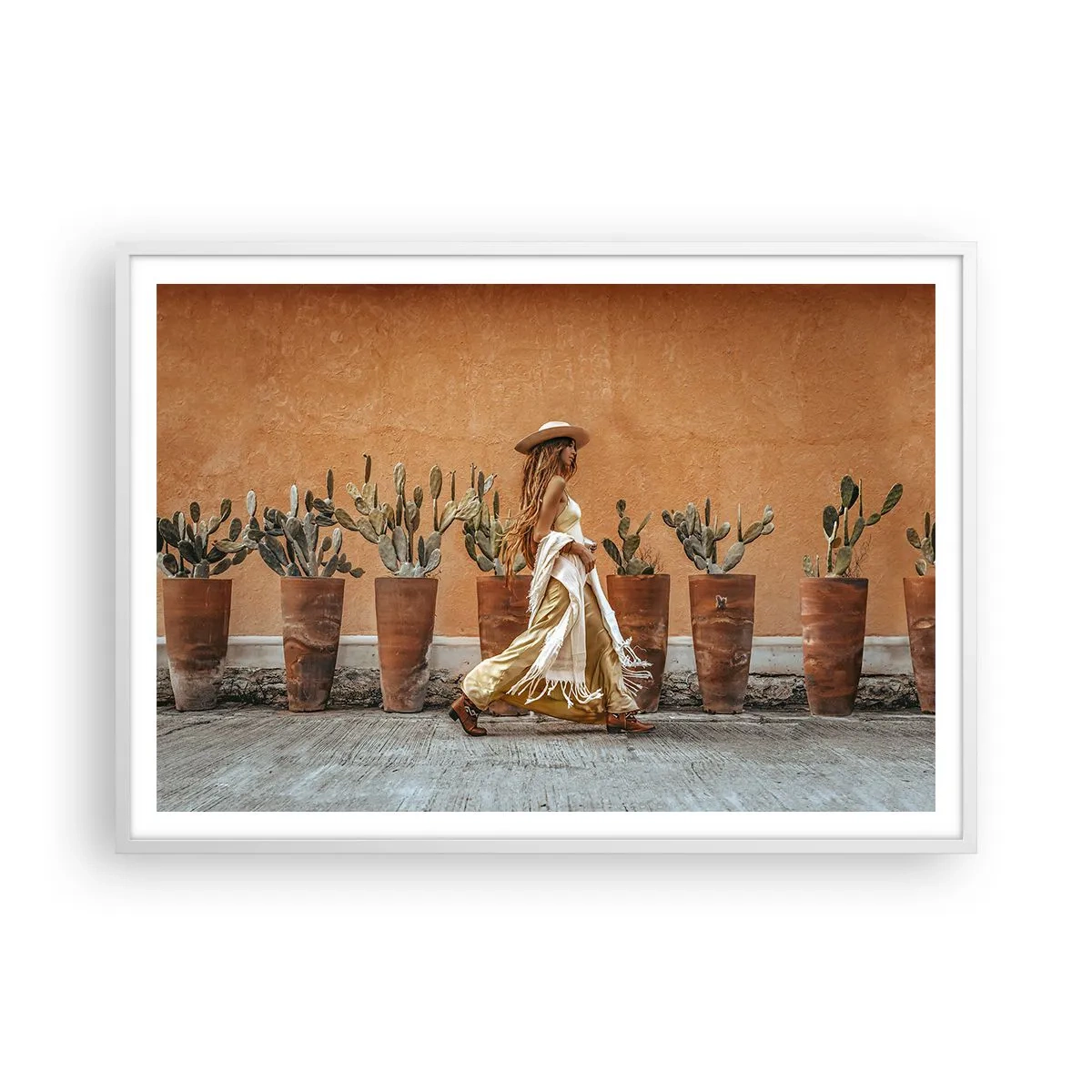 Poster in een witte lijst - Hippie-stijl - 100x70 cm