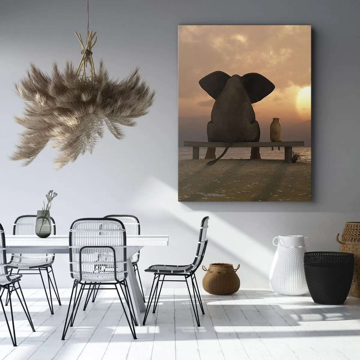 Schilderen op canvas - Het is goed om samen stil te zijn - 55x100 cm