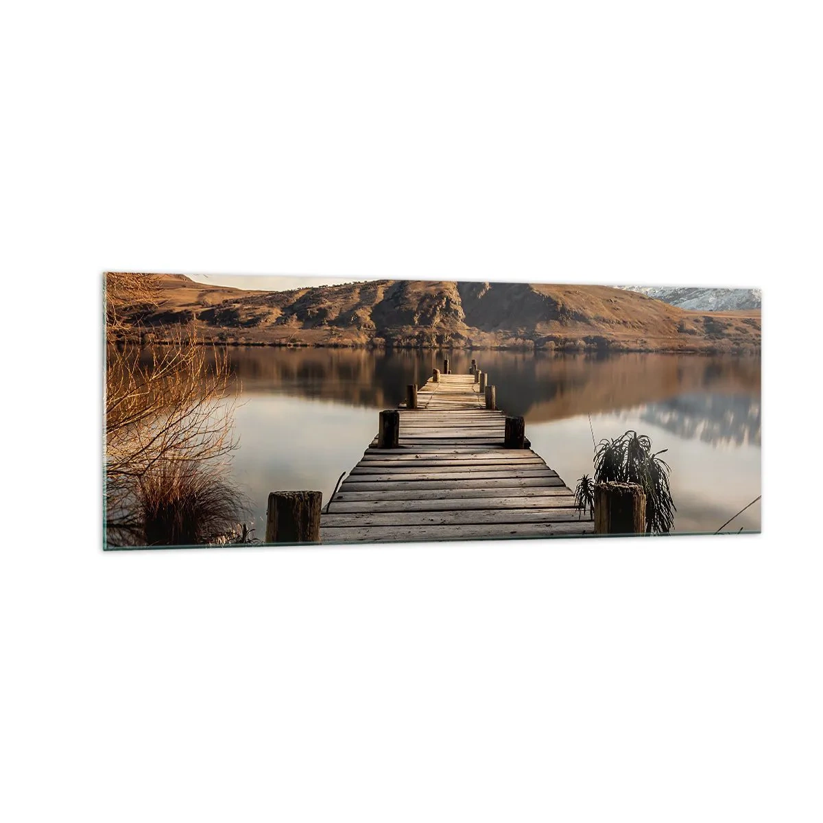Schilderen op glas - Landschap in stilte - 140x50 cm