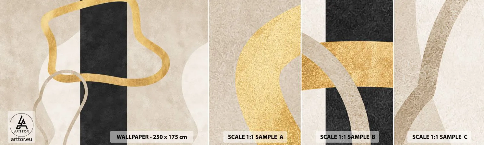 Fotobehang Staaltje Standard Eco - Verwarde vormen - Art-deco, Minimalisme, Abstractionisme - 100x30 cm