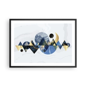 Poster in een zwarte lijst - Geometrisch landschap - 70x50 cm