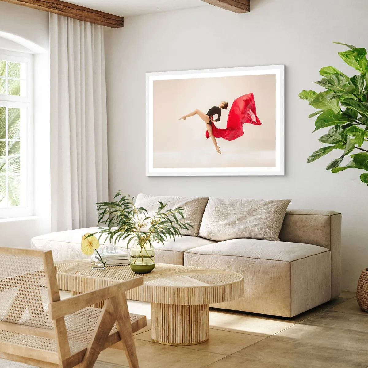 Poster in een witte lijst - rood en zwart - 50x40 cm