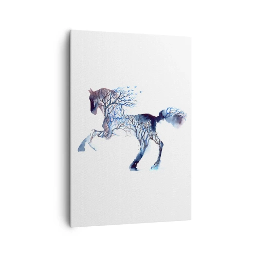 Schilderen op canvas - En alsof het bos was verplaatst - 70x100 cm