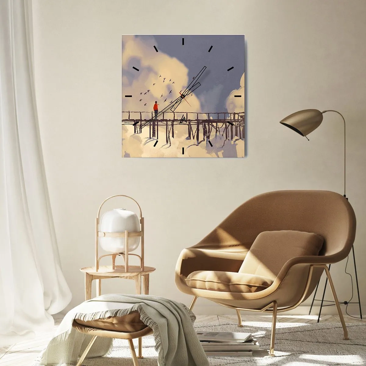 Wandklok - Klok - Blauw verlangen - 40x40 cm