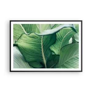 Poster in een zwarte lijst - Intens groen leven - 100x70 cm