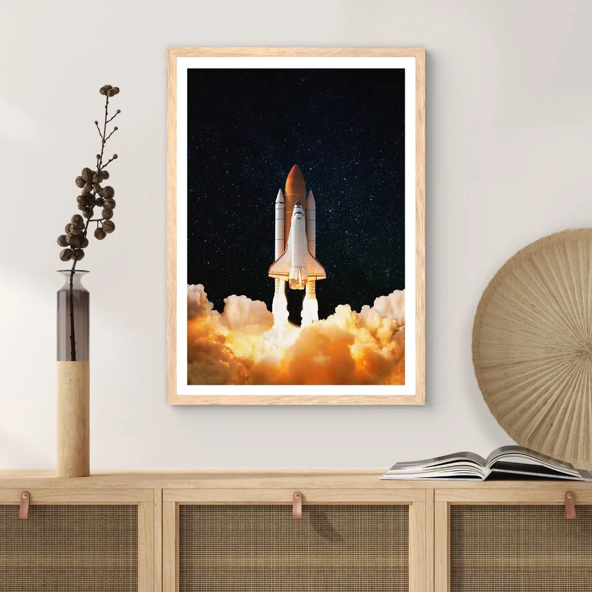 Een poster in een licht eiken lijst - Advertentie astra! - 61x91 cm