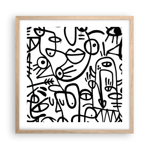 Een poster in een licht eiken lijst - Gezichten en luchtspiegelingen - 50x50 cm