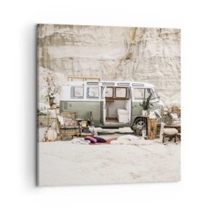 Schilderen op canvas - Er is de tijd om aan de reis te beginnen - 50x50 cm