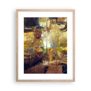 Een poster in een licht eiken lijst - Koud, warmer, heet - 40x50 cm