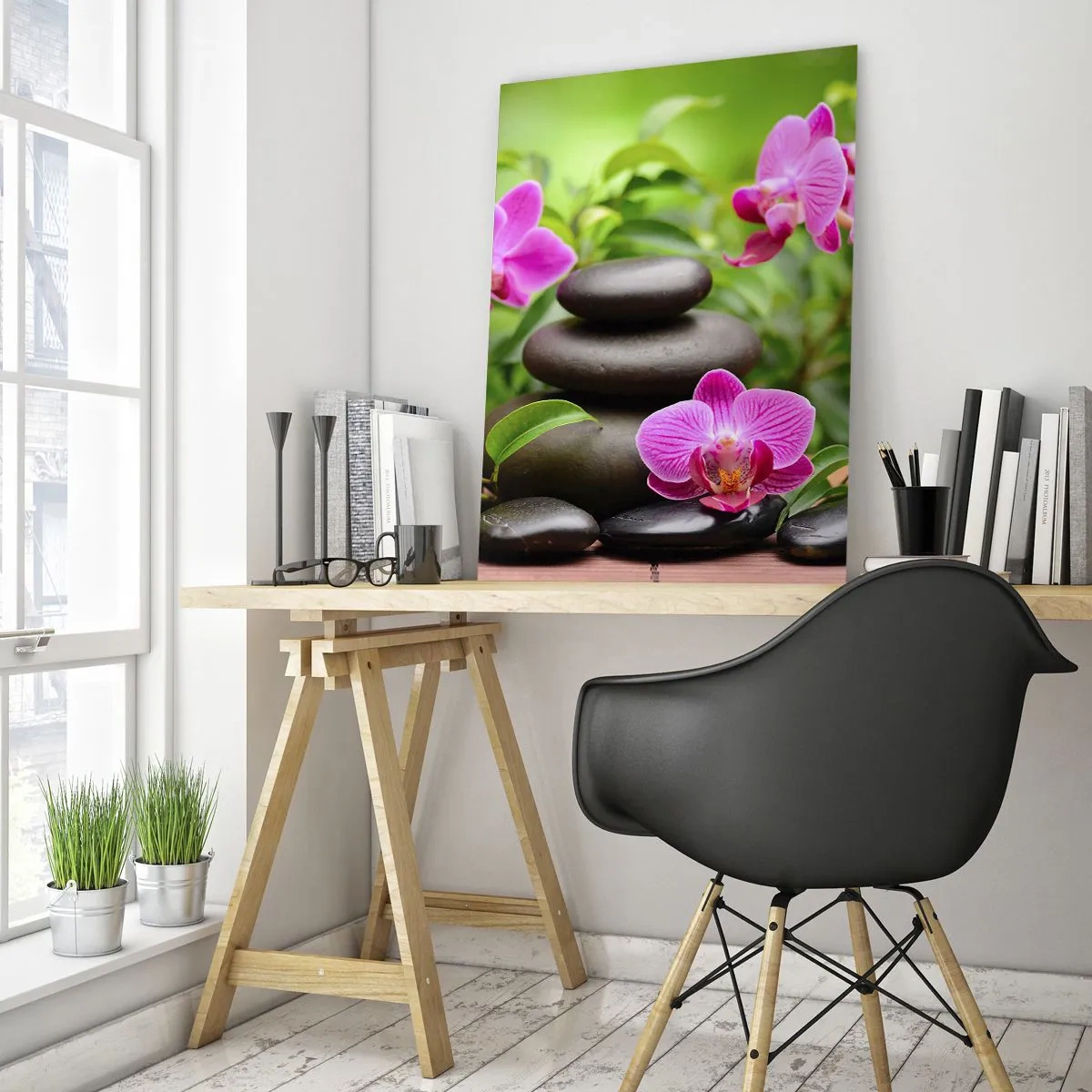 Schilderen op glas - De piramide van vrede - 50x70 cm