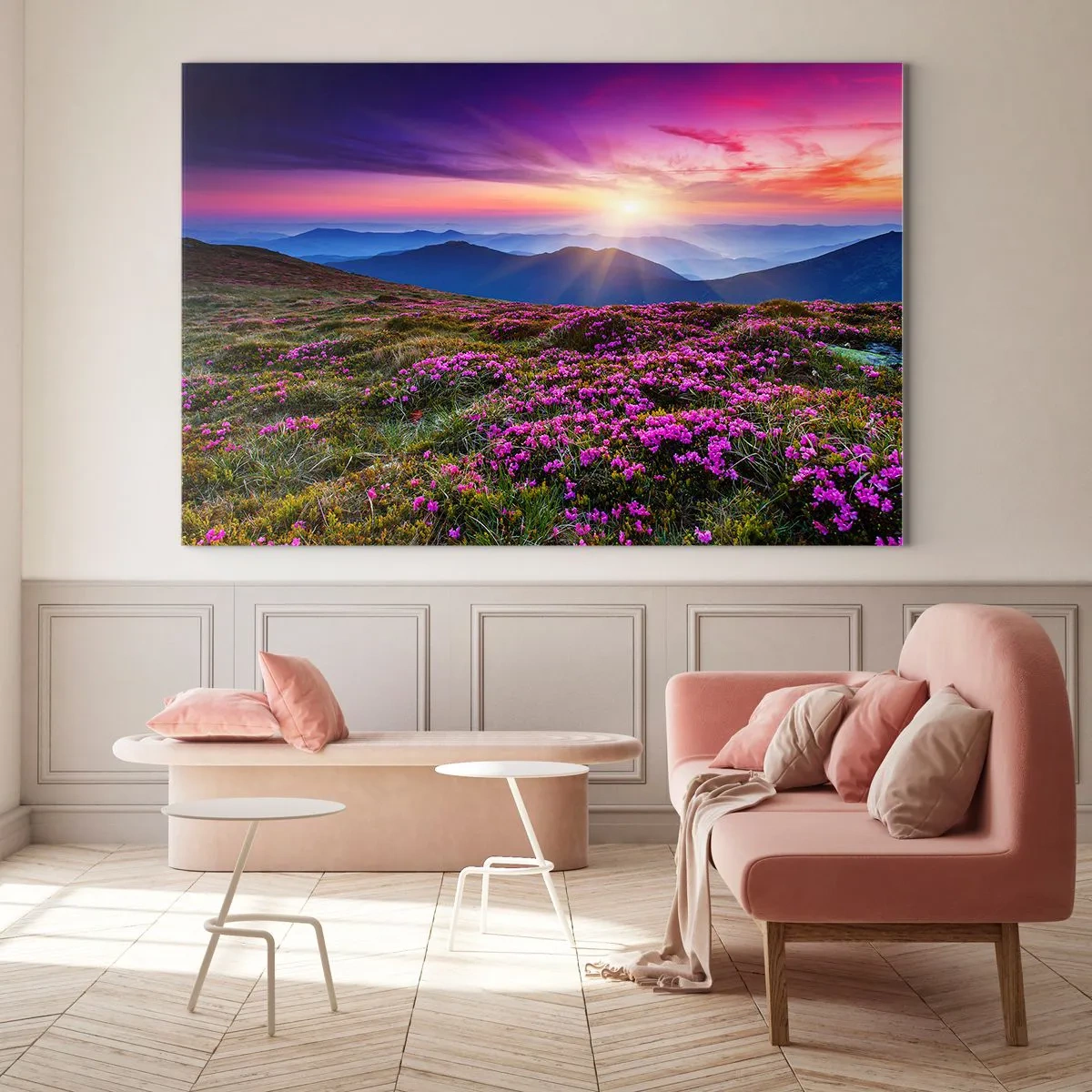 Schilderen op glas - Kruiden roken naar verse trossen van de velden - 100x70 cm