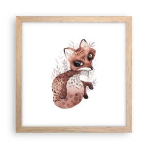 Een poster in een licht eiken lijst - Houd er gewoon van - 30x30 cm