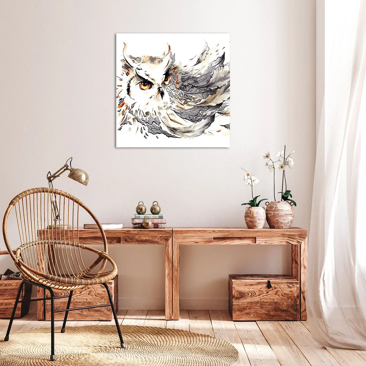 Schilderen op canvas - Ze kwam uit de wereld van magie - 70x70 cm