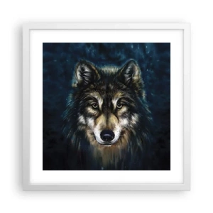 Poster in een witte lijst - Alfa? en omega - 40x40 cm