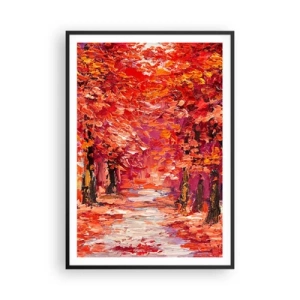 Poster in een zwarte lijst - Herfst impressie - 70x100 cm