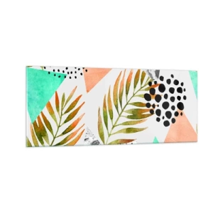 Schilderen op glas - Decoratie met palmblad - 100x40 cm