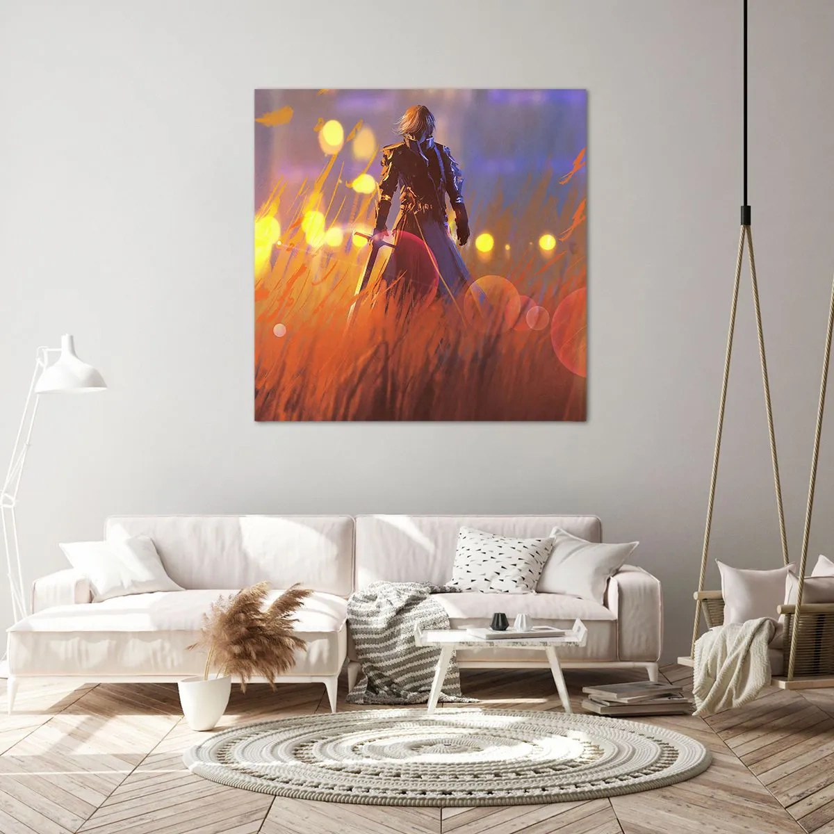 Schilderen op canvas - Dolende ridder - 40x40 cm