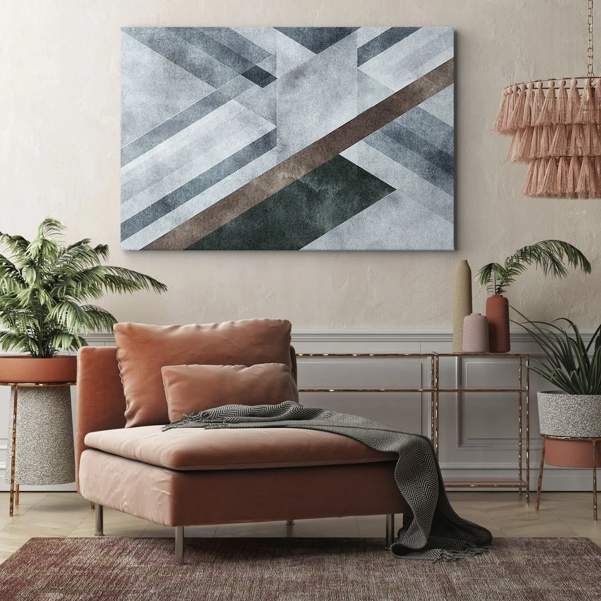 Schilderen op canvas - Verfijnde elegantie van geometrie - 120x80 cm
