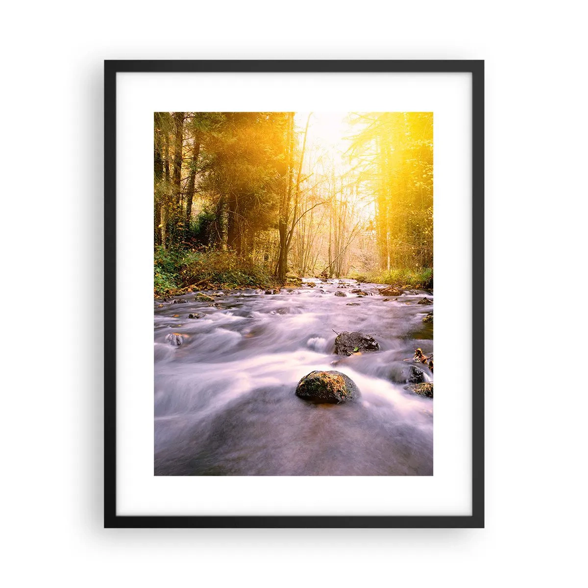 Poster in een zwarte lijst - Malachiet in een zilveren en gouden lijst - 40x50 cm