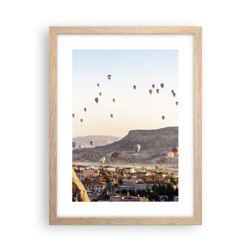 Een poster in een licht eiken lijst - Als schepen in de lucht - 30x40 cm