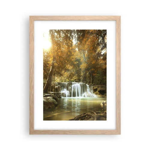 Een poster in een licht eiken lijst - Park cascade - 30x40 cm