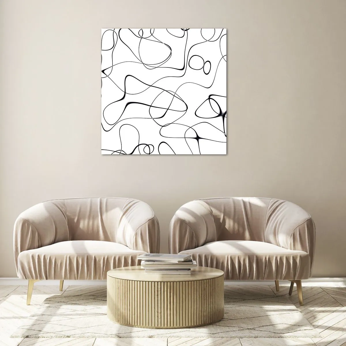 Schilderen op glas - Levenspaden, wisselvalligheden - 70x70 cm