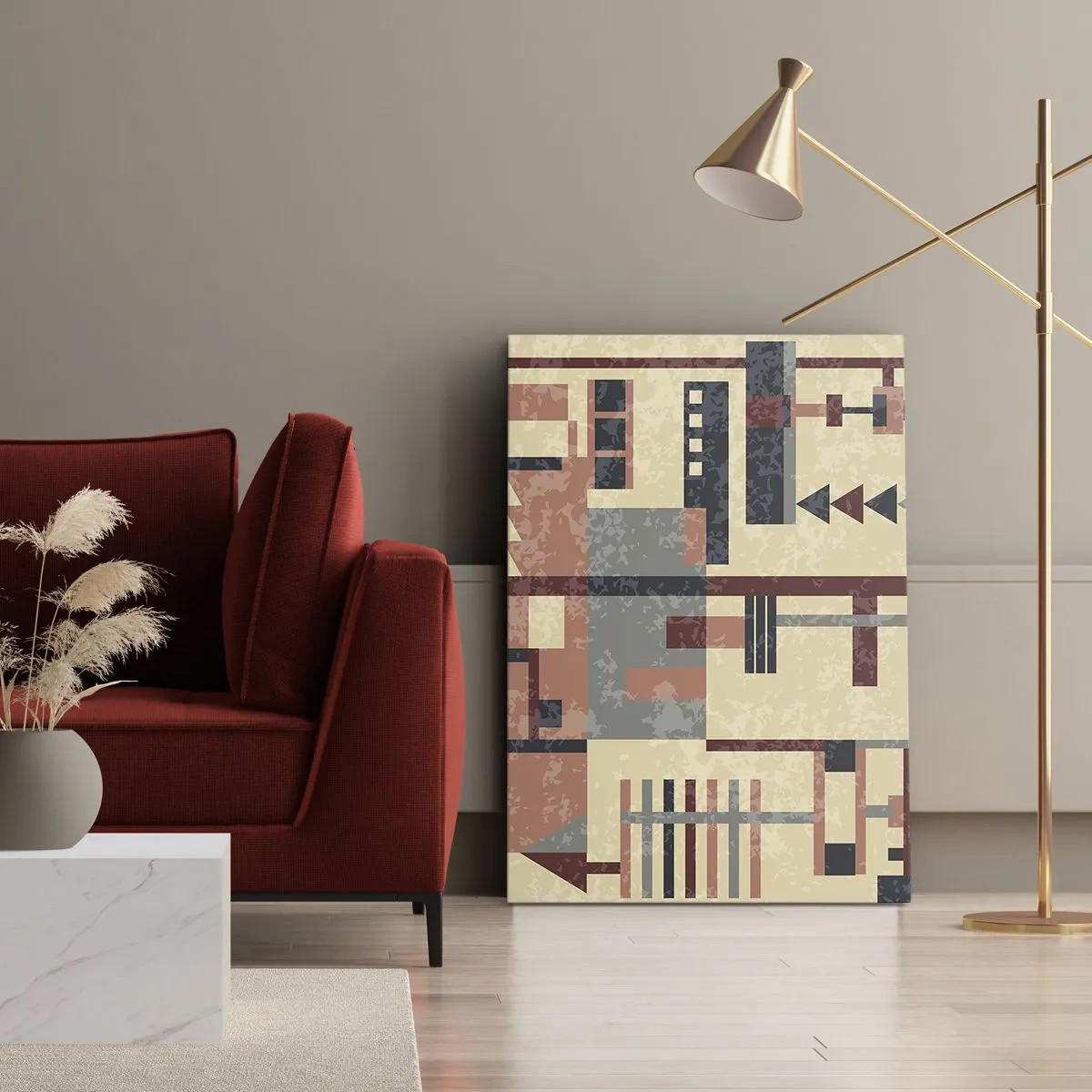 Schilderen op canvas - Een combinatie van verticalen en horizontalen - 50x70 cm