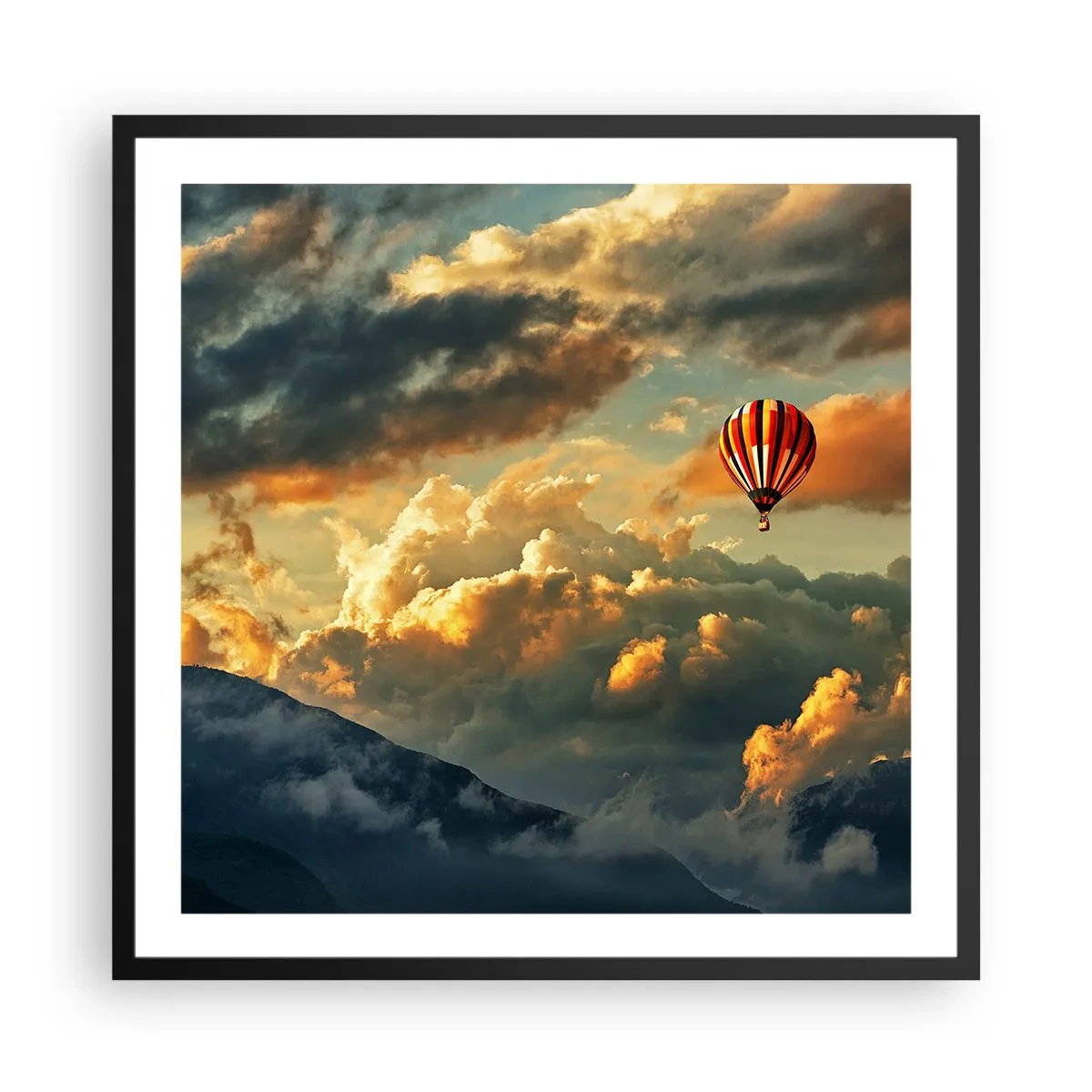 Poster in een zwarte lijst - Ik vlieg omdat ik dat wil - 60x60 cm