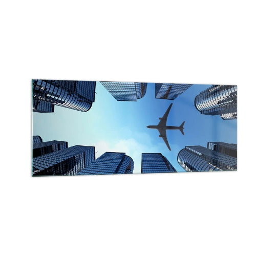 Schilderen op glas - Het uitzicht vanuit het glazen ravijn - 100x40 cm