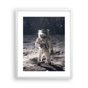 Poster in een witte lijst - Groetjes van de maan - 40x50 cm
