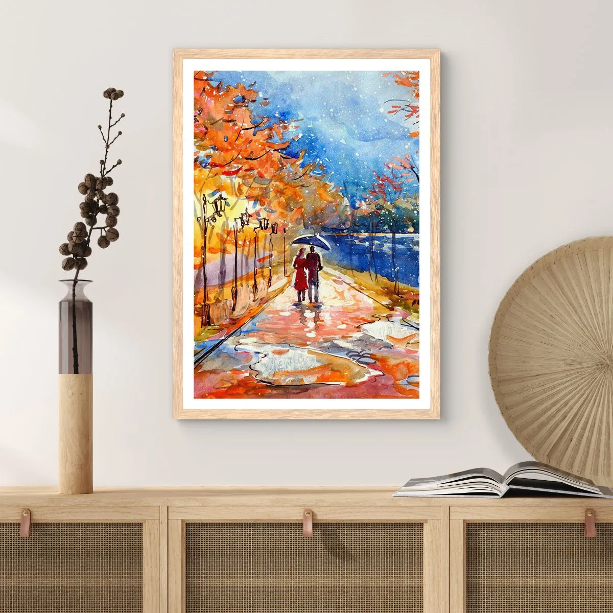 Een poster in een licht eiken lijst - Samen tot de grens van de tijd - 30x40 cm