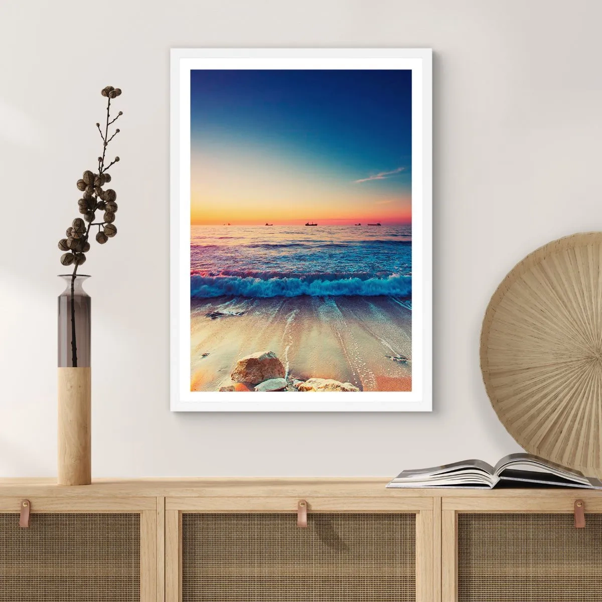 Poster in een witte lijst - Hoe zit het met de horizon? - 30x40 cm