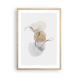 Een poster in een licht eiken lijst - Lucht kralen - 50x70 cm