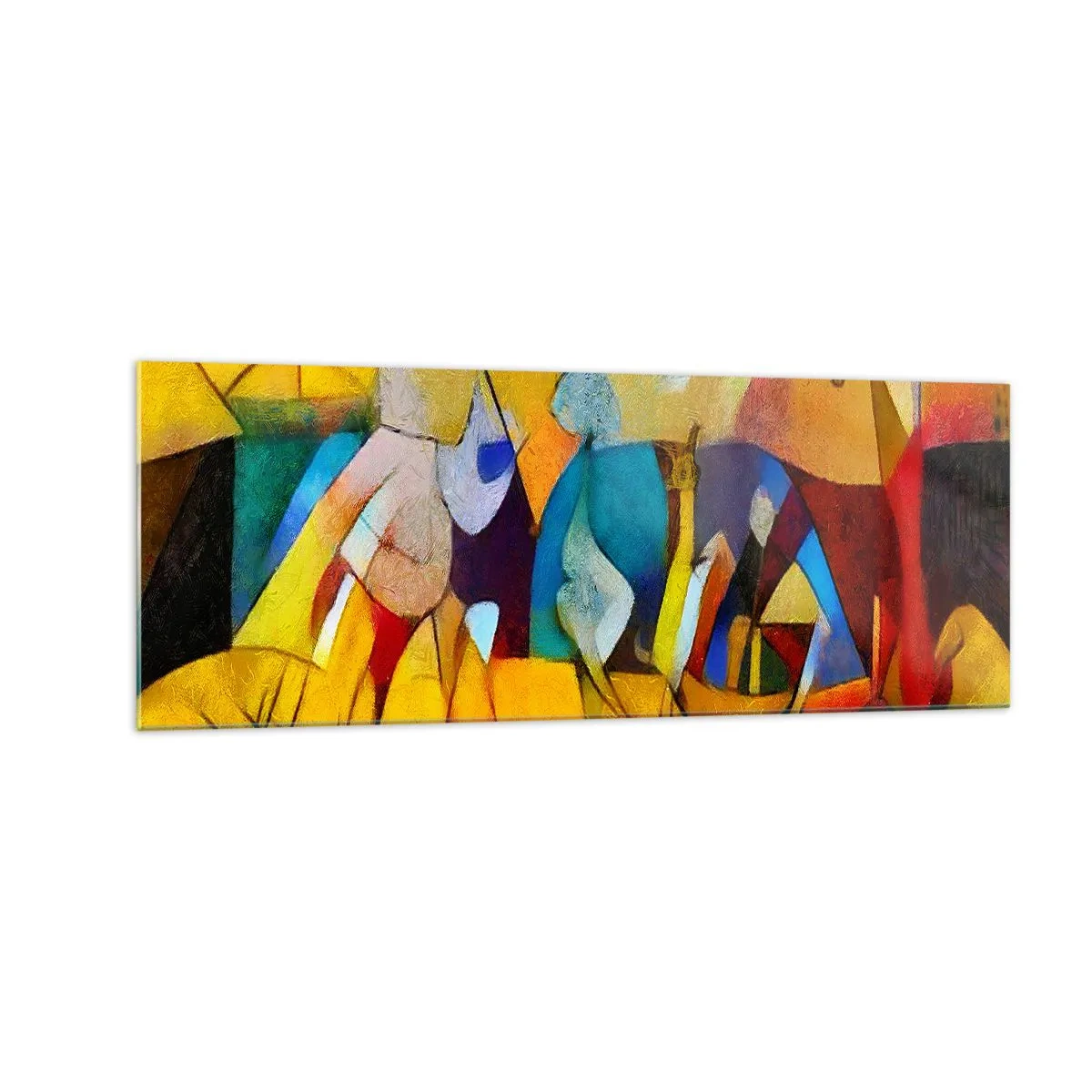 Schilderen op glas - Zon - leven - vreugde - 140x50 cm