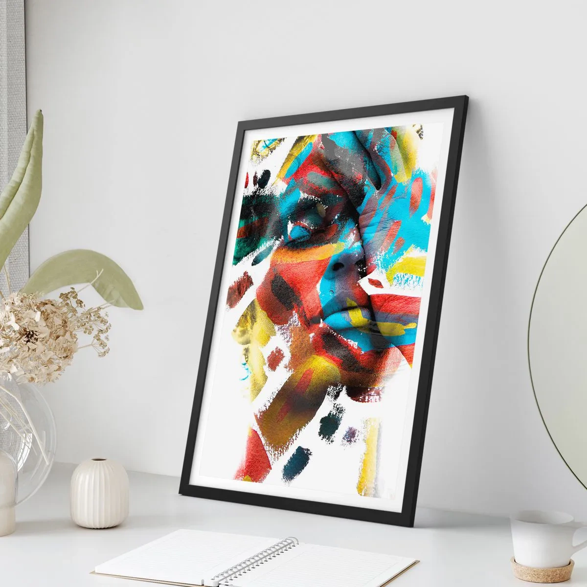Poster in een zwarte lijst - Een kleurrijke persoonlijkheid - 40x50 cm