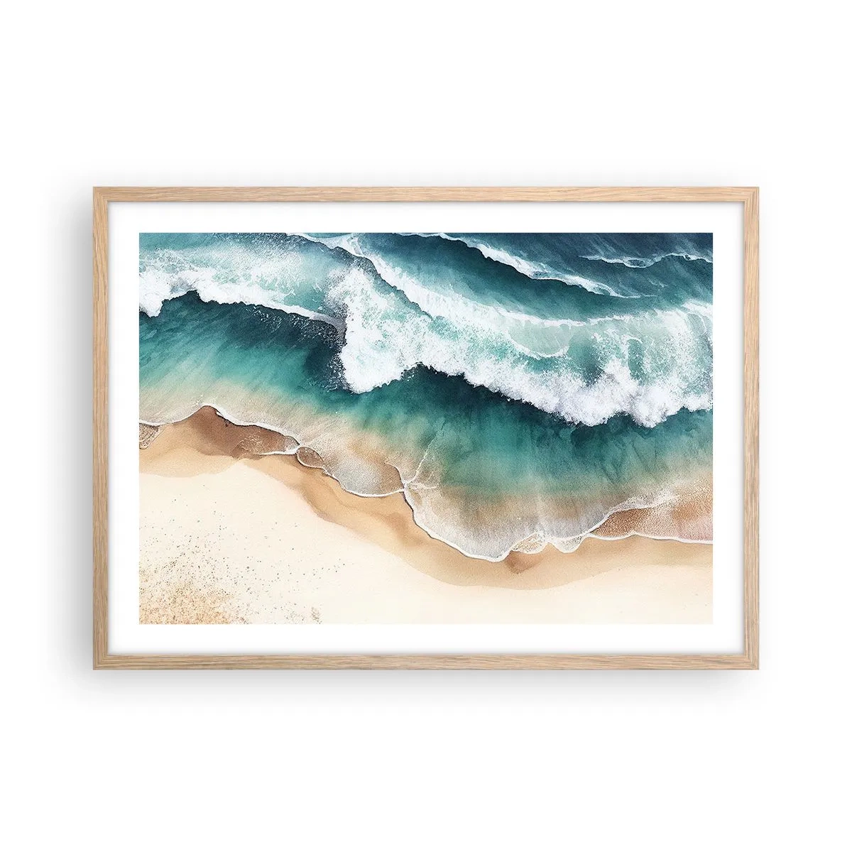 Een poster in een licht eiken lijst - De eeuwige ontmoeting - 70x50 cm