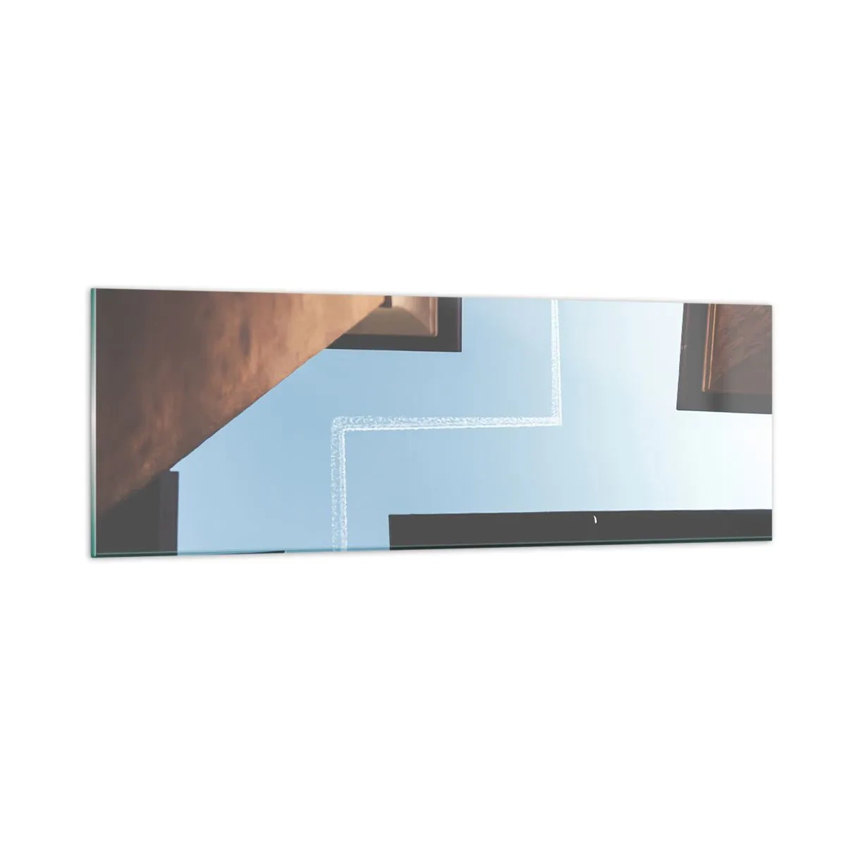 Schilderen op glas - Boven het doolhof van de stad - 90x30 cm